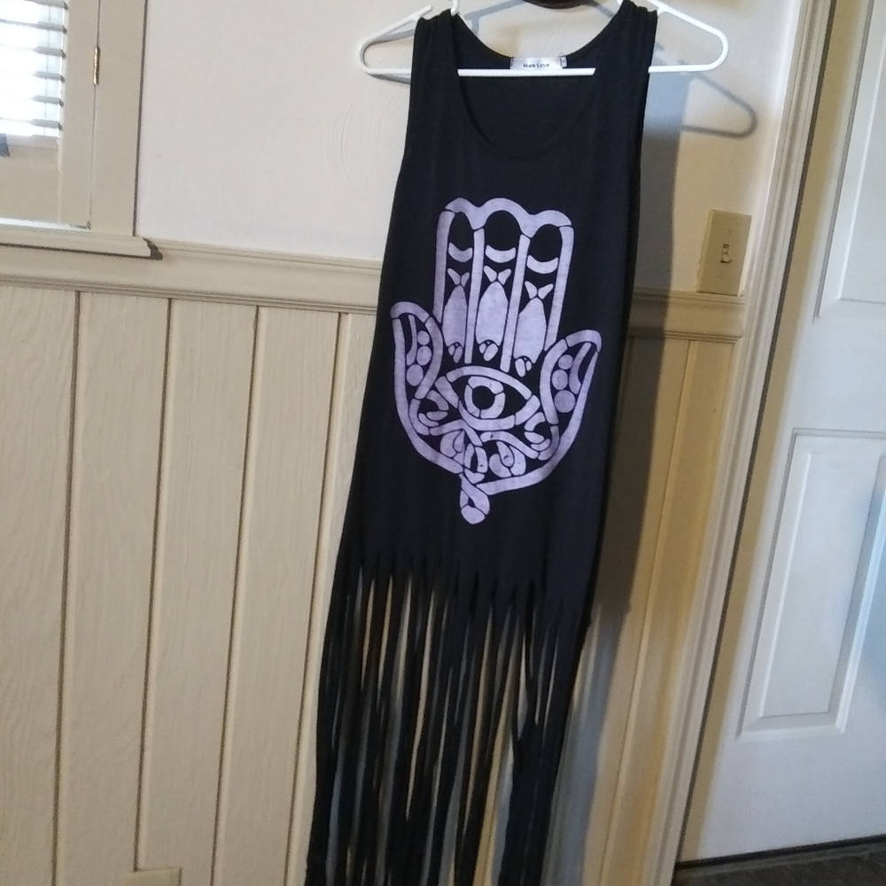 Max Love Fringe Tank Top Dress - NWOT